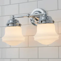 Ethel School Haus Opal Glass Vanity Light - 2 Light