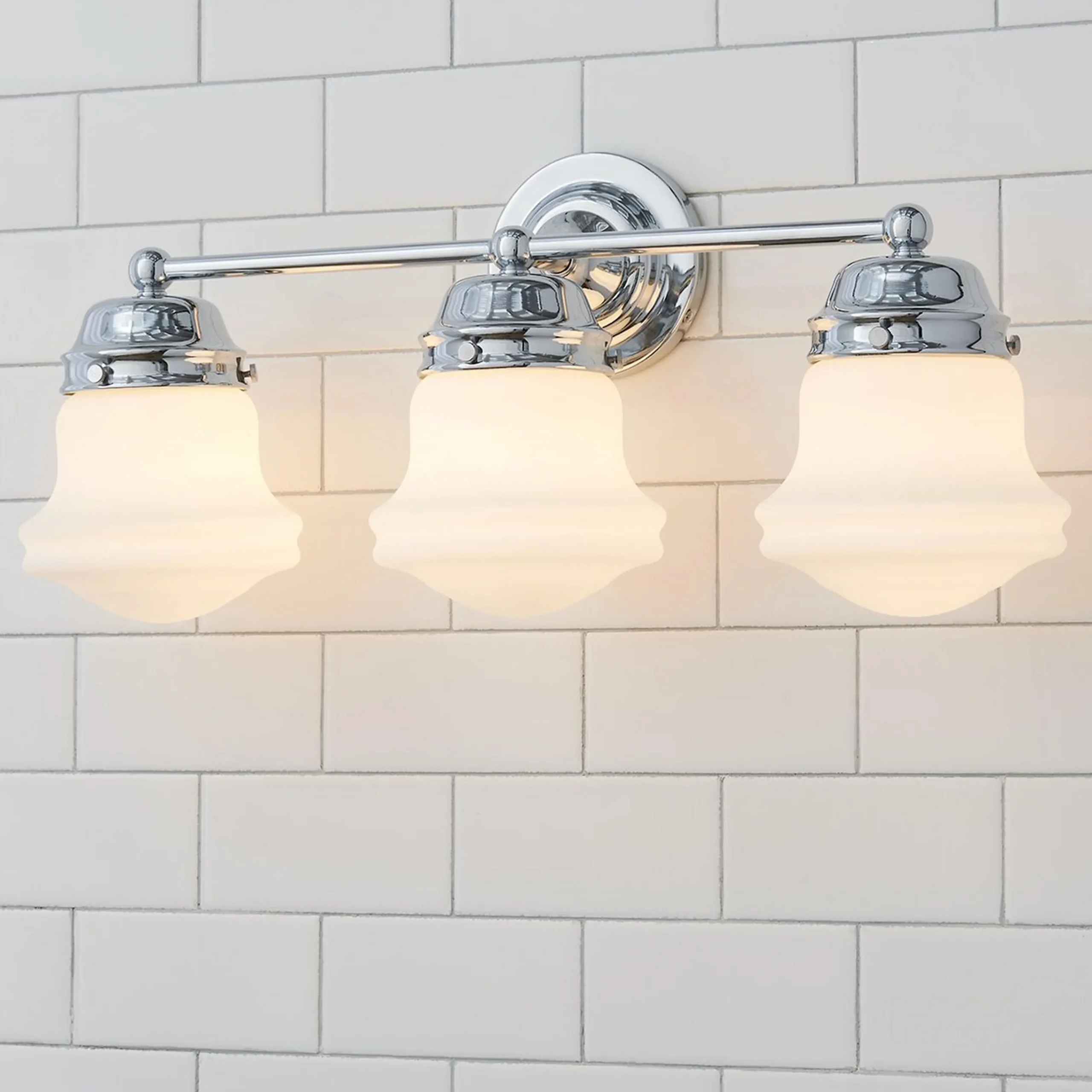 Ethel School Haus Opal Glass Vanity Light - 3 Light
