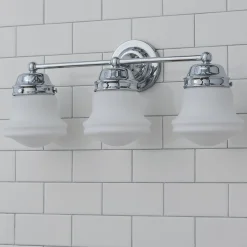Ethel School Haus Opal Glass Vanity Light - 3 Light