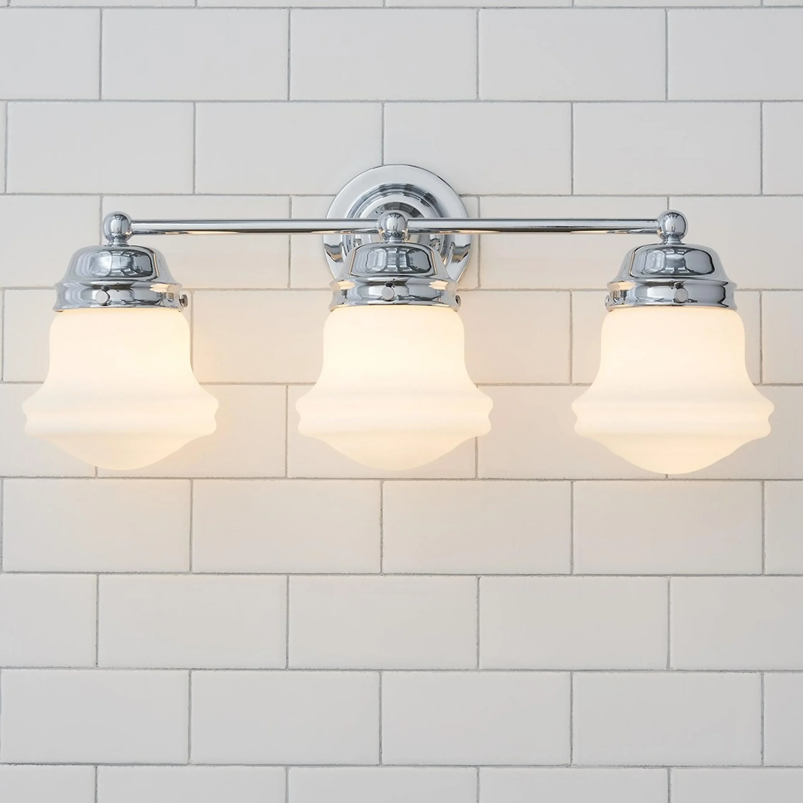 Ethel School Haus Opal Glass Vanity Light - 3 Light