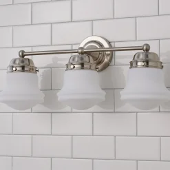 Ethel School Haus Opal Glass Vanity Light - 3 Light