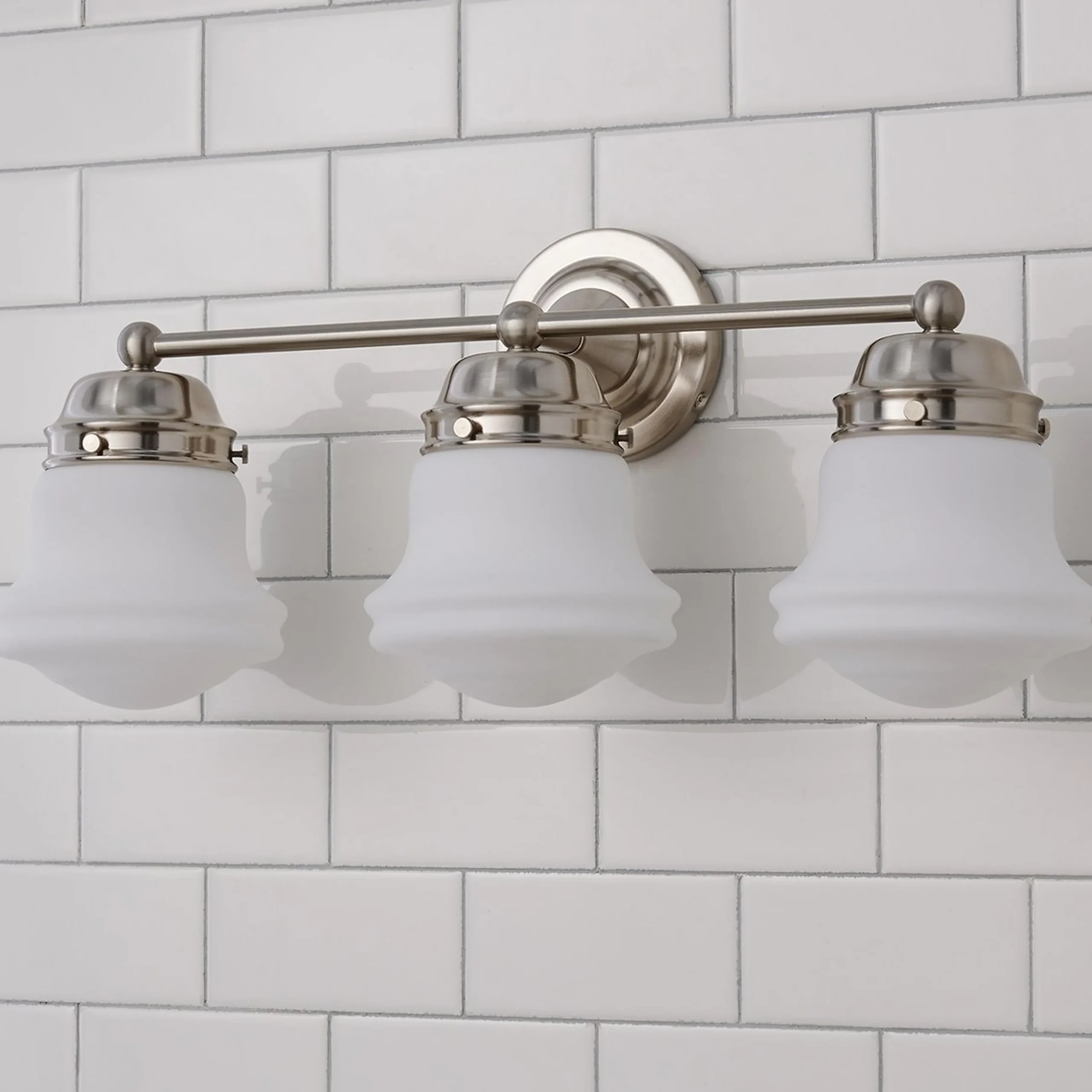 Ethel School Haus Opal Glass Vanity Light - 3 Light