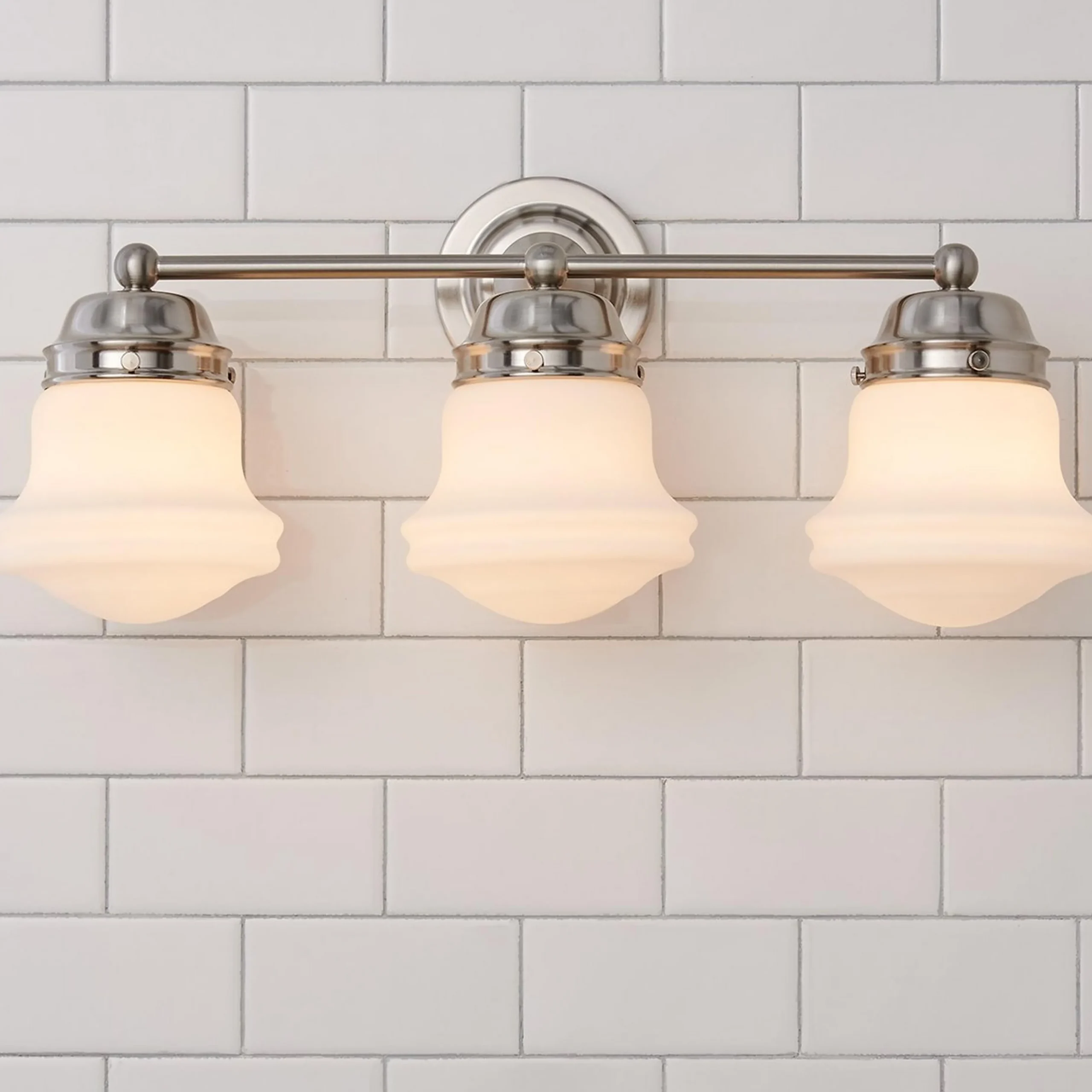 Ethel School Haus Opal Glass Vanity Light - 3 Light
