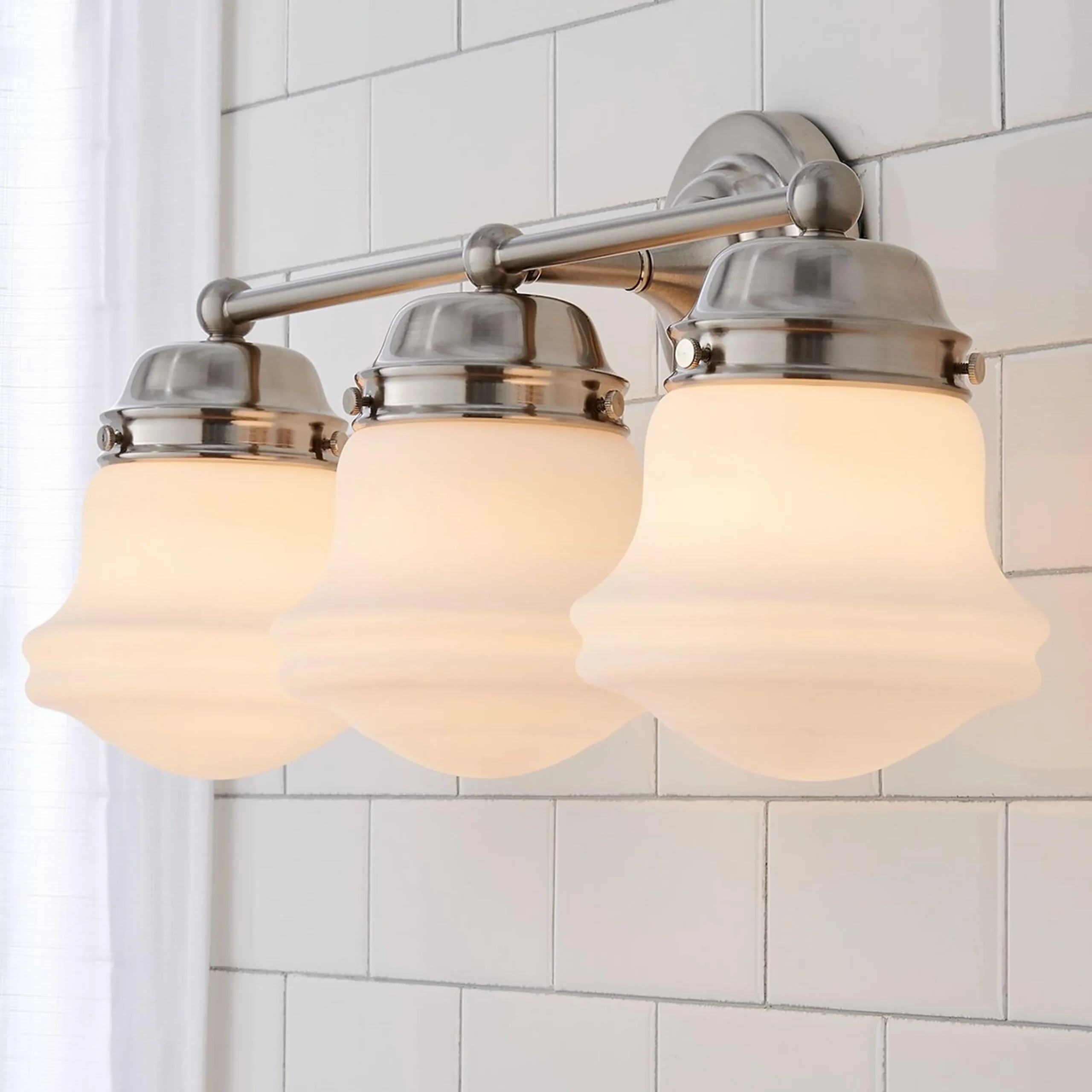 Ethel School Haus Opal Glass Vanity Light - 3 Light