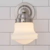 Ethel School Haus Opal Glass Bath Sconce