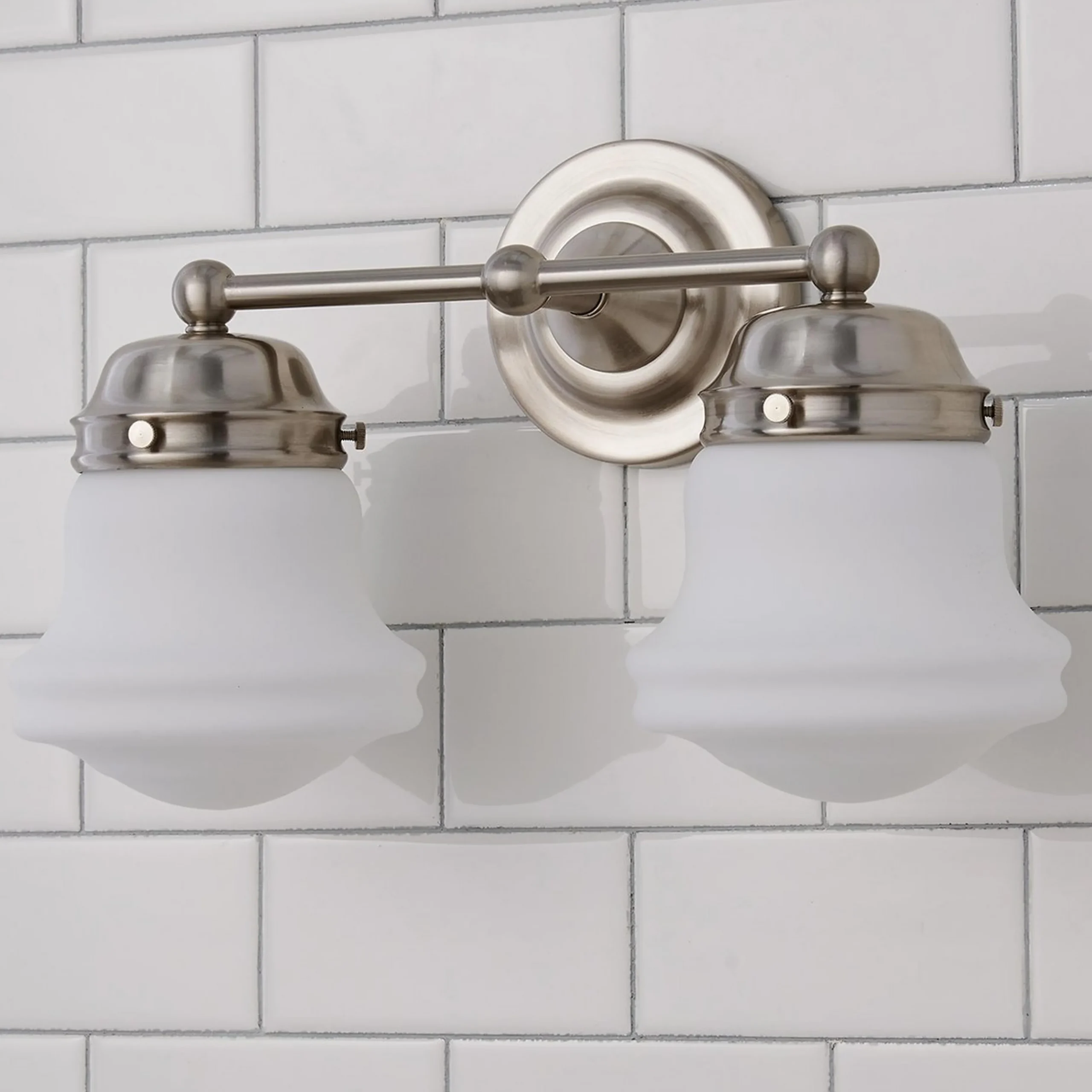 Ethel School Haus Opal Glass Vanity Light - 2 Light