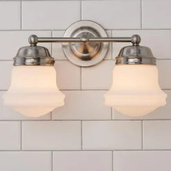 Ethel School Haus Opal Glass Vanity Light - 2 Light