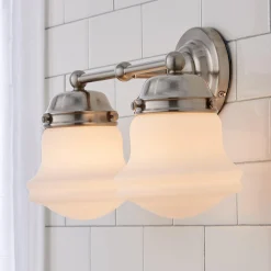 Ethel School Haus Opal Glass Vanity Light - 2 Light