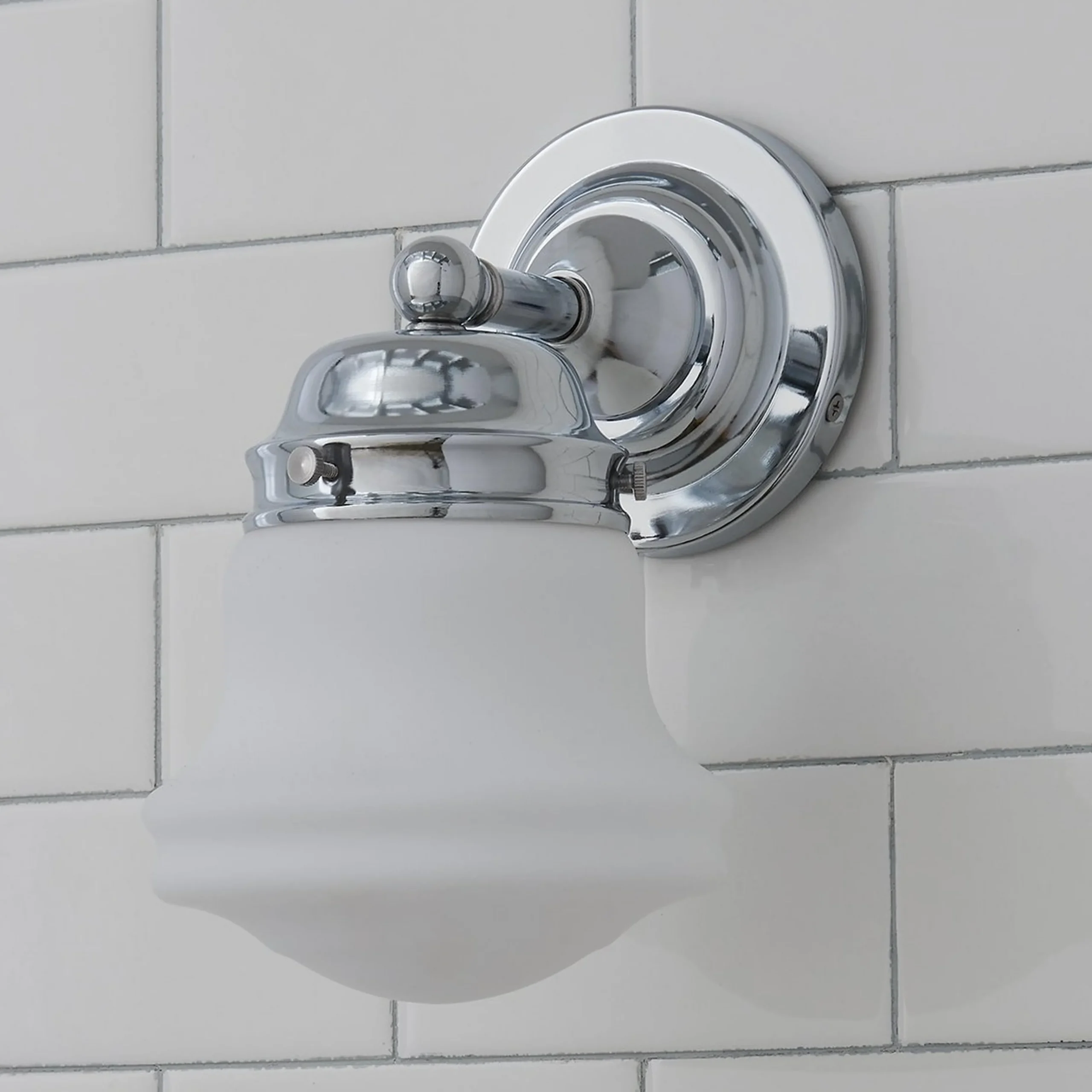 Ethel School Haus Opal Glass Bath Sconce