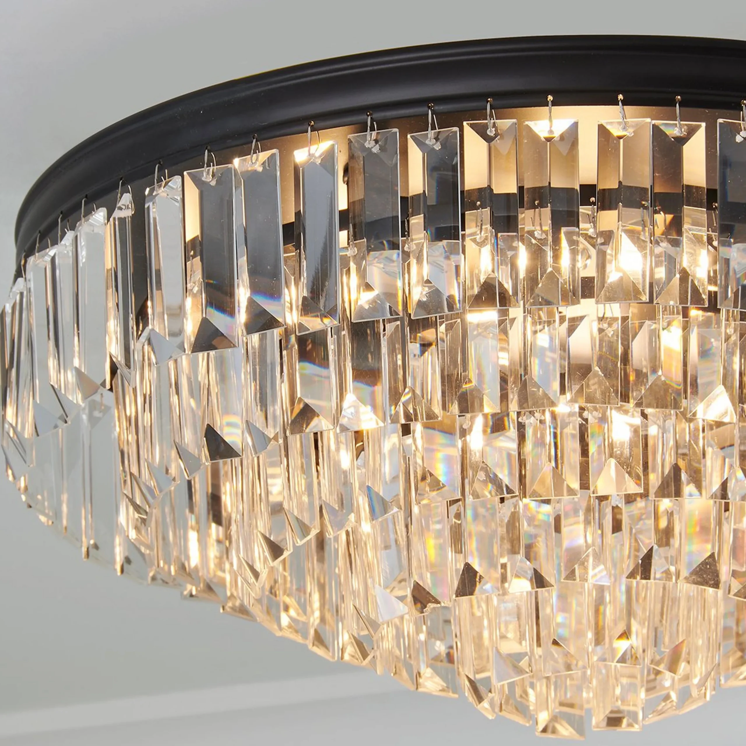 Faceted Glass Layered Ceiling Light