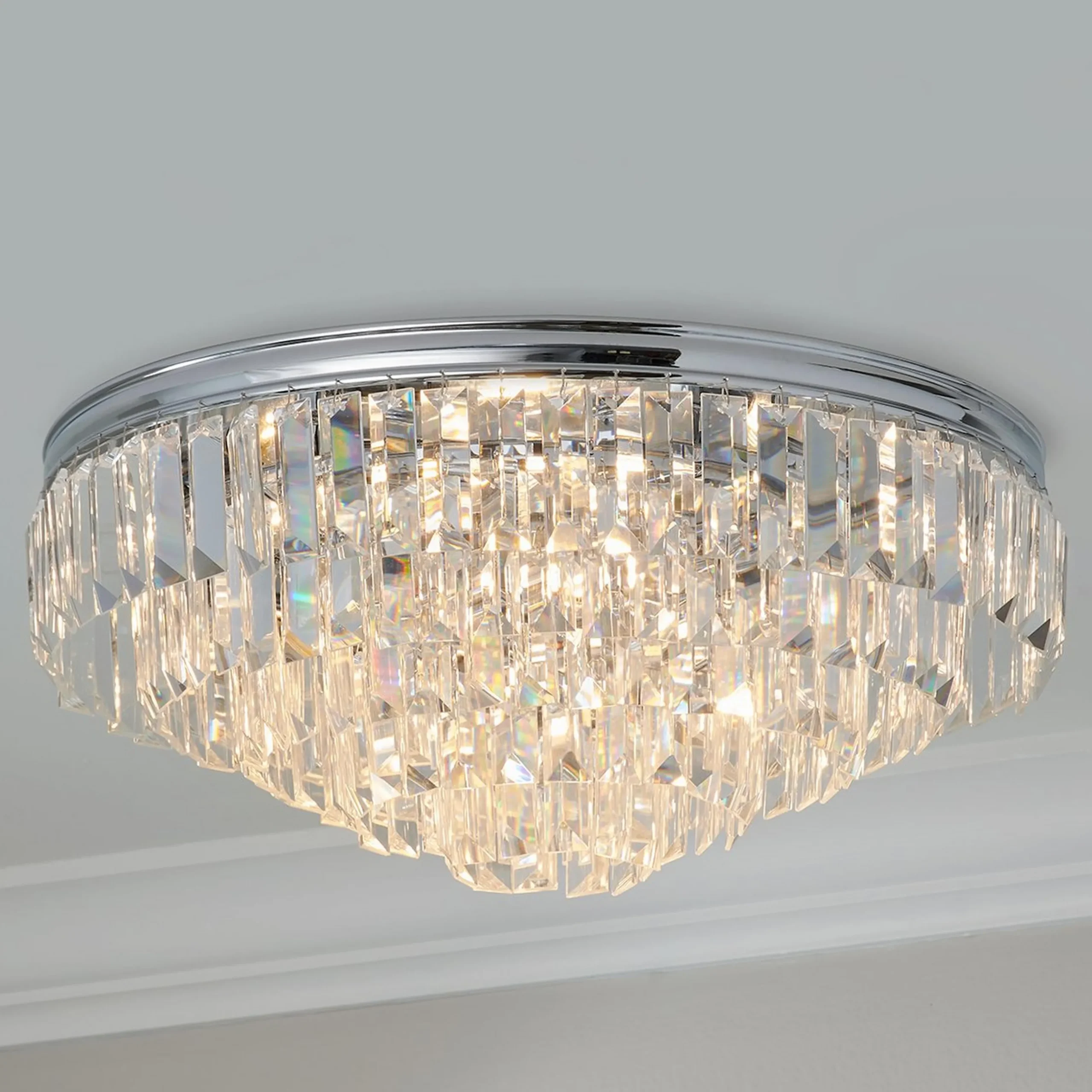 Faceted Glass Layered Ceiling Light