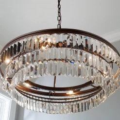 Faceted Glass Layered Chandelier - 30