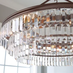 Faceted Glass Layered Chandelier - 30