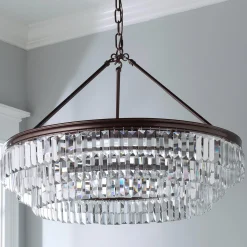 Faceted Glass Layered Chandelier - 30