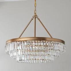 Faceted Glass Layered Chandelier - 25