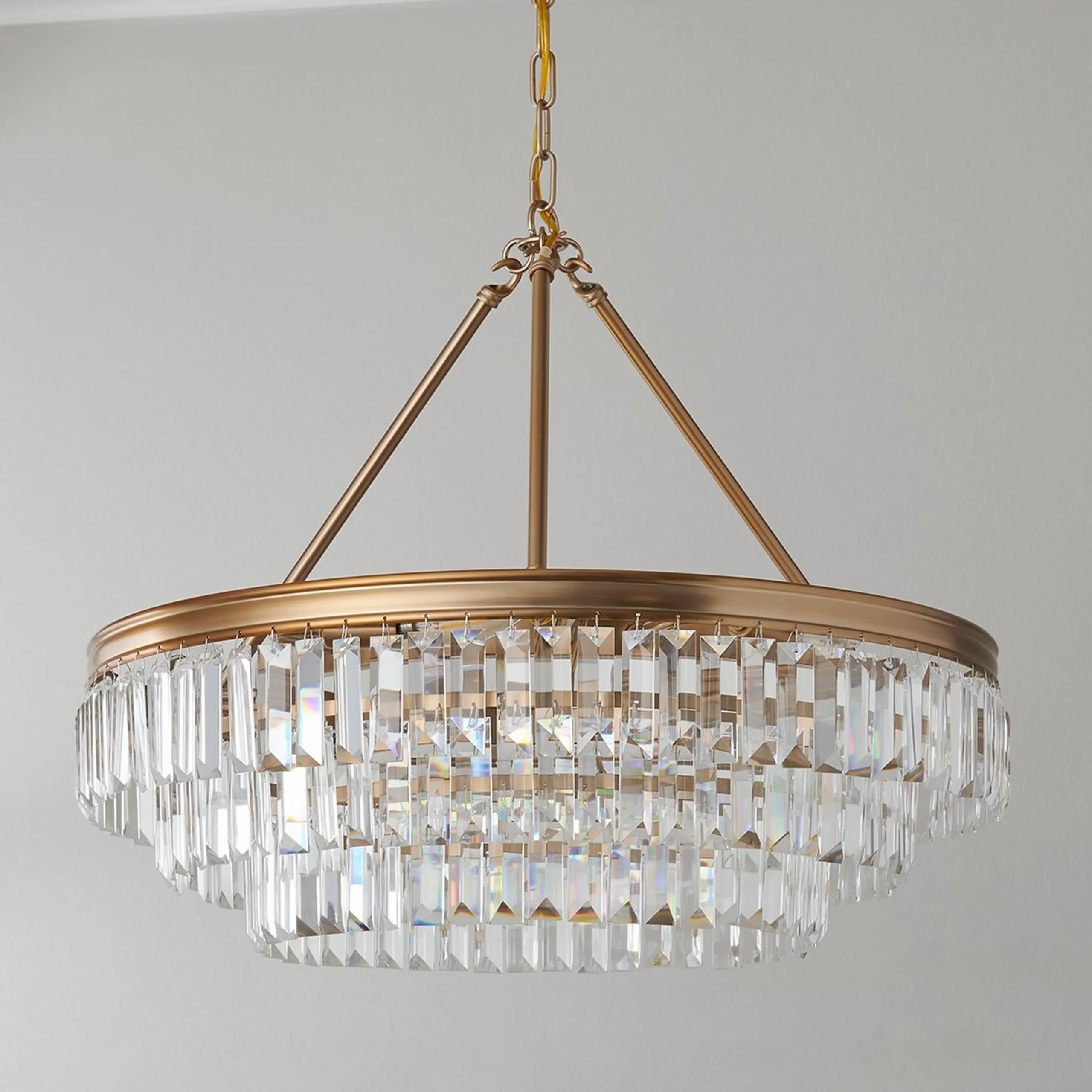 Faceted Glass Layered Chandelier - 25"
