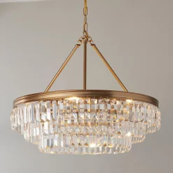 Faceted Glass Layered Chandelier - 25