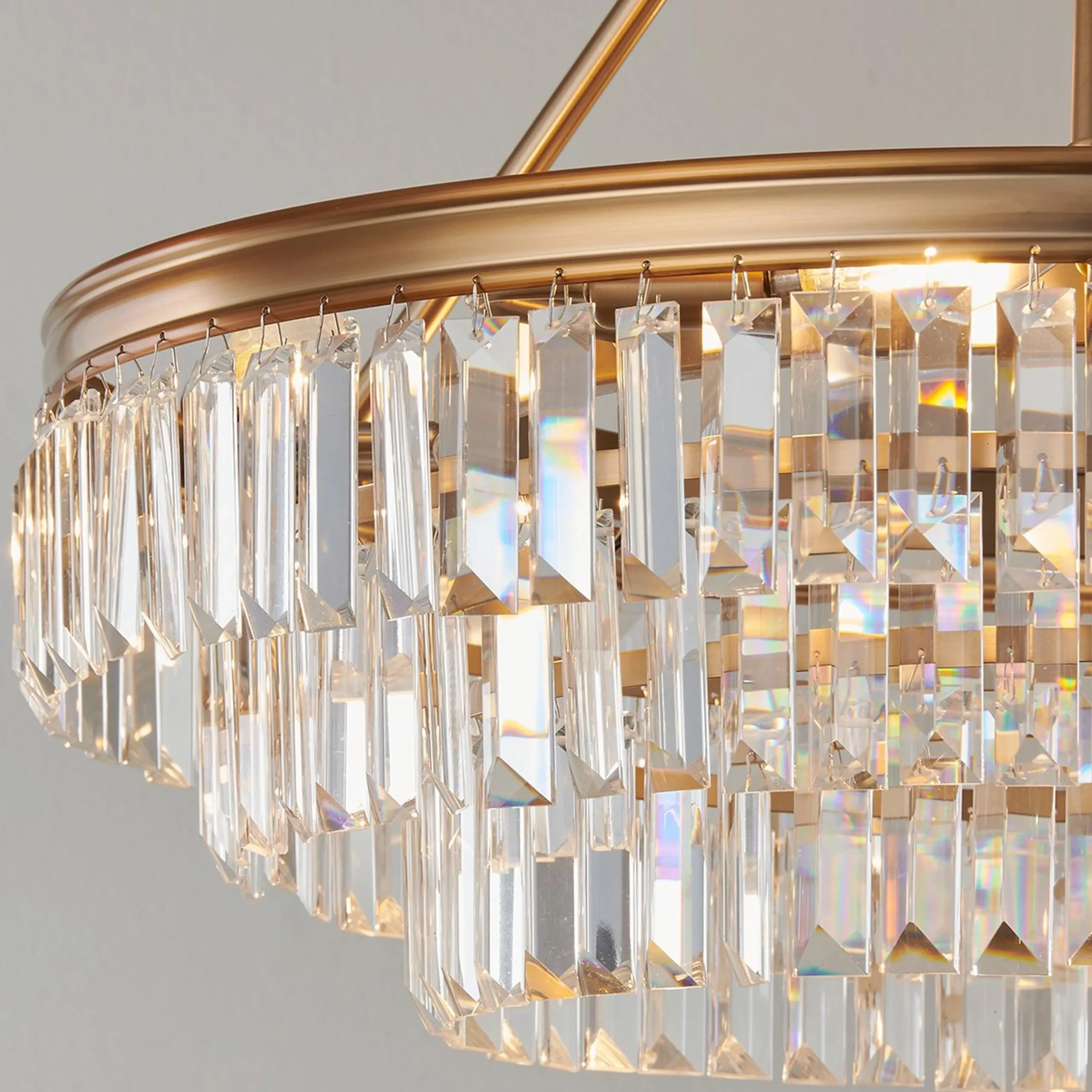 Faceted Glass Layered Chandelier - 25"