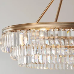 Faceted Glass Layered Chandelier - 30