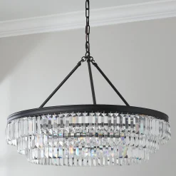 Faceted Glass Layered Chandelier - 30