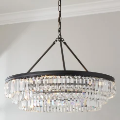 Faceted Glass Layered Chandelier - 30