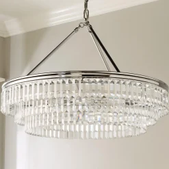 Faceted Glass Layered Chandelier - 30