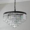 Faceted Glass Layered Convertible Chandelier - 20"
