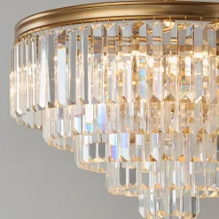 Faceted Glass Layered Convertible Chandelier - 20