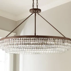 Faceted Glass Layered Island Chandelier