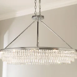 Faceted Glass Layered Island Chandelier