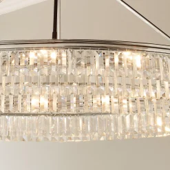 Faceted Glass Layered Island Chandelier