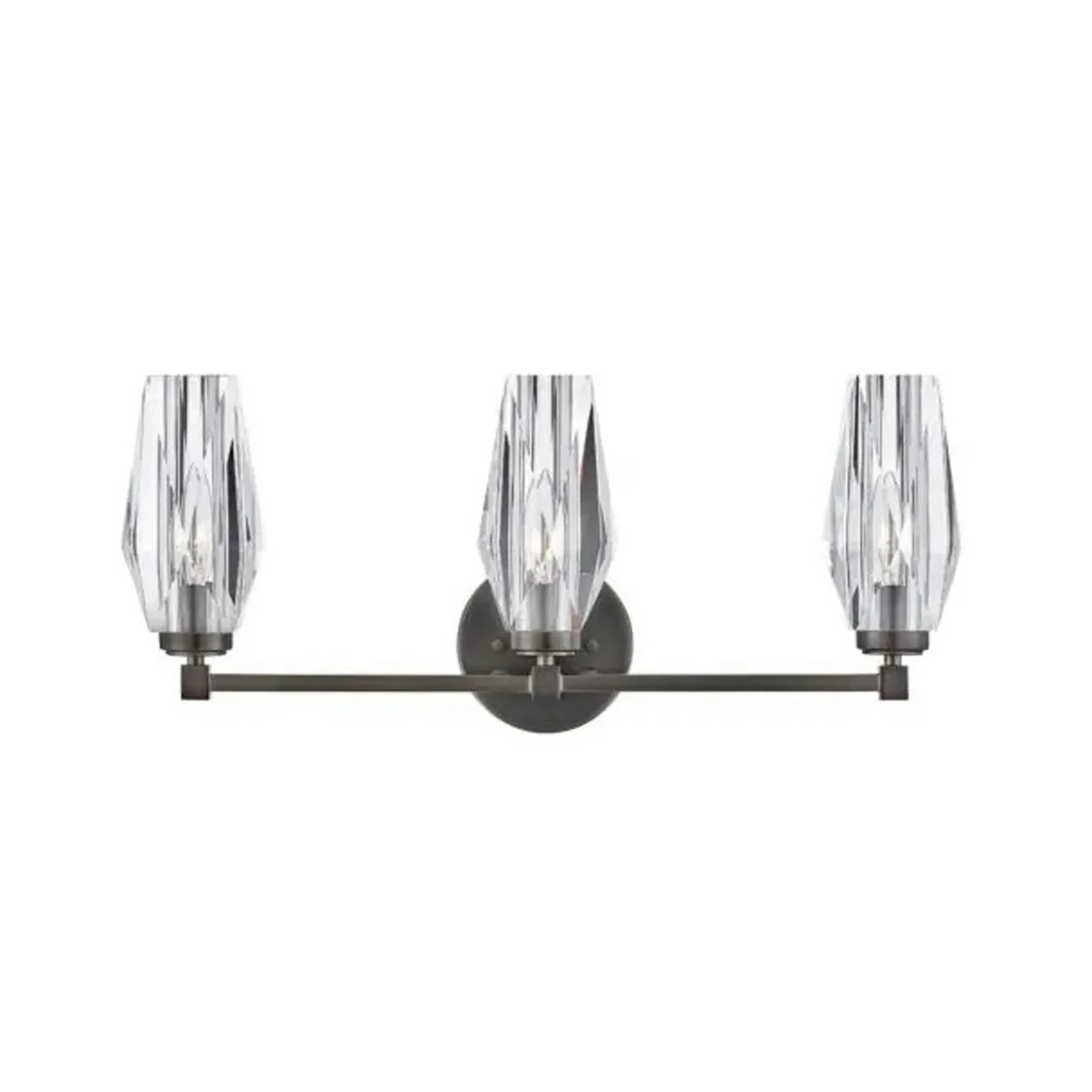 Faceted Glass Tulip Vanity Light - 3 Light