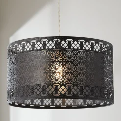 Filigree Lotus Metal Shade Pendant