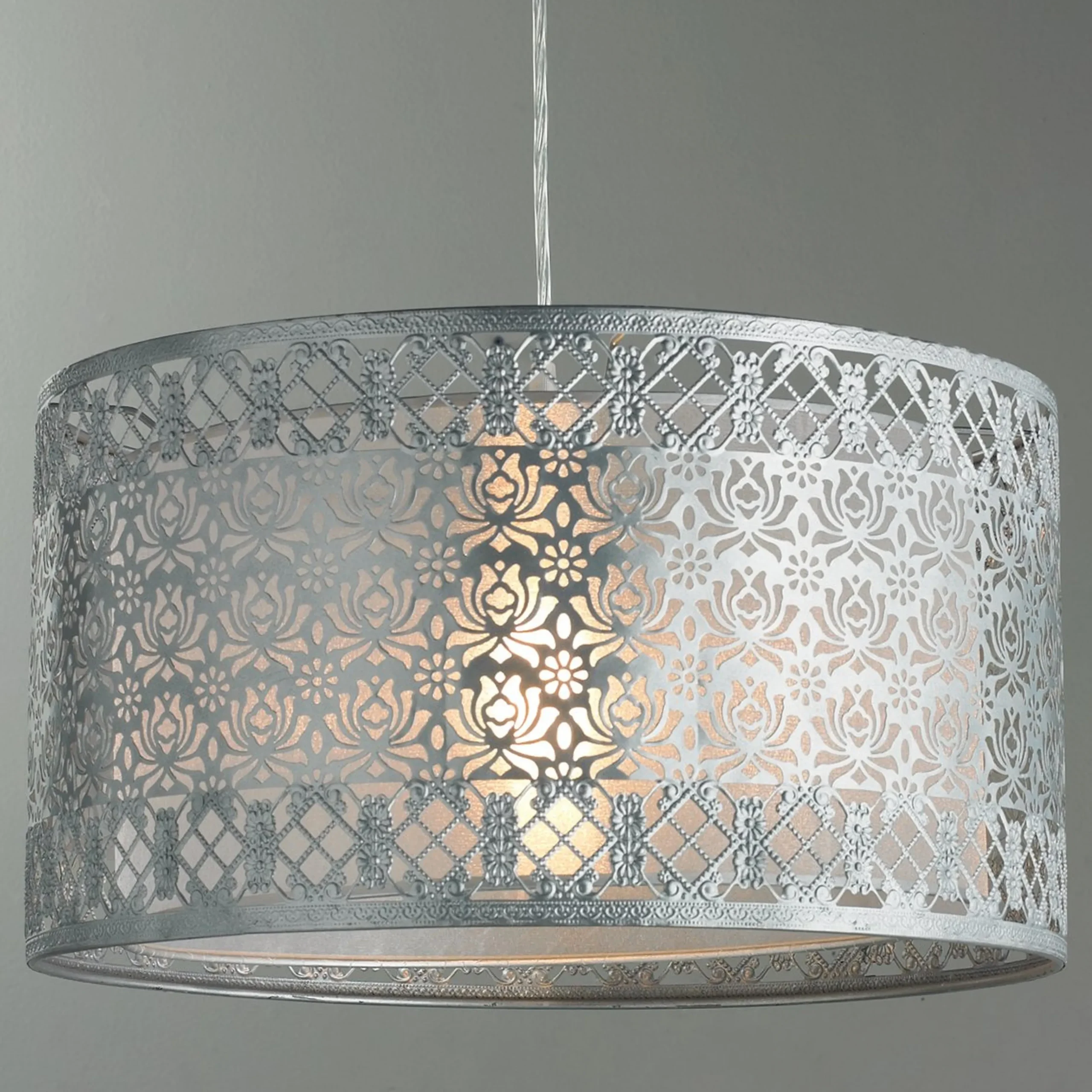 Filigree Lotus Metal Shade Pendant