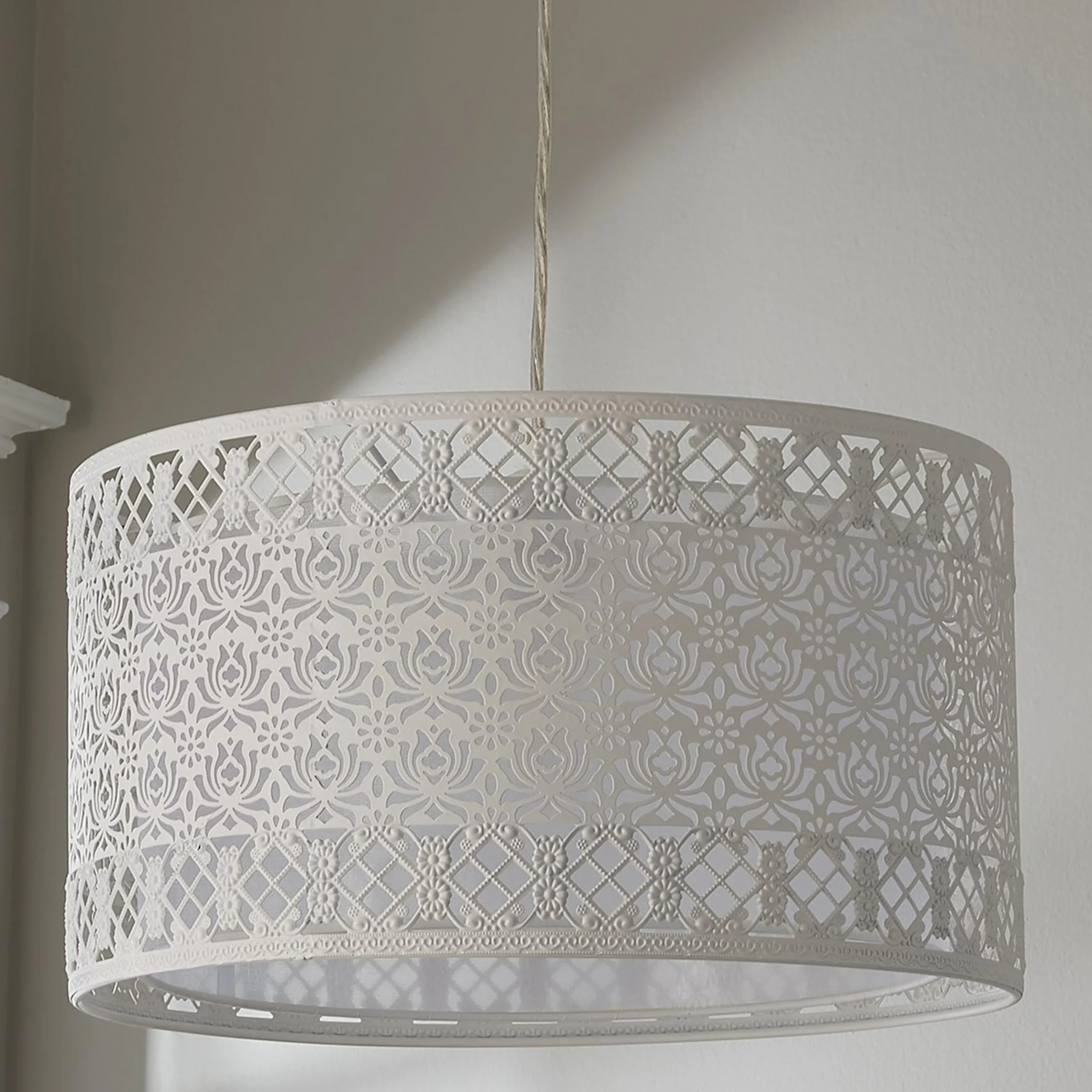 Filigree Lotus Metal Shade Pendant