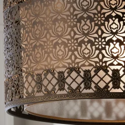 Filigree Lotus Metal Shade Pendant