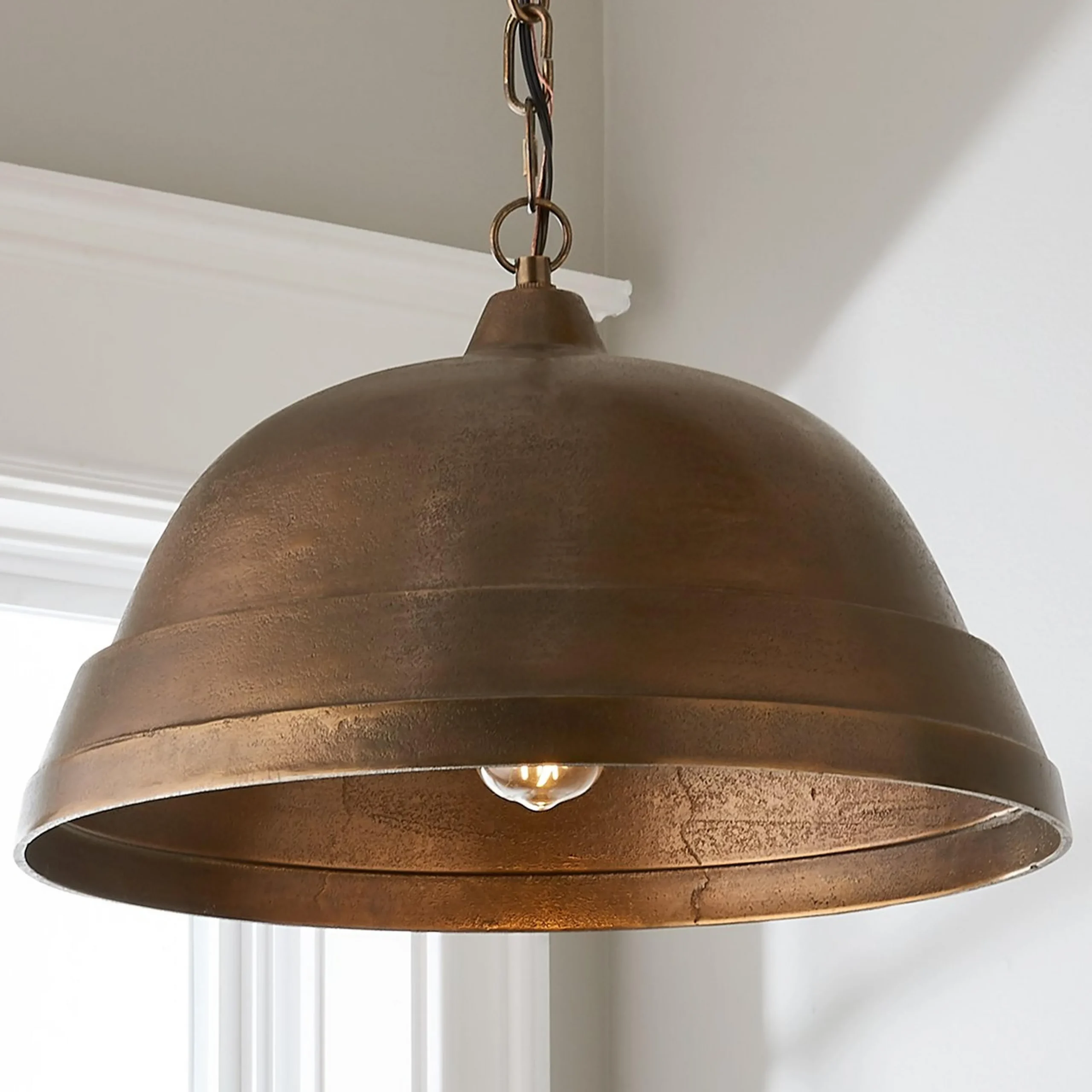 Fire and Earth Pendant - Dome - Medium