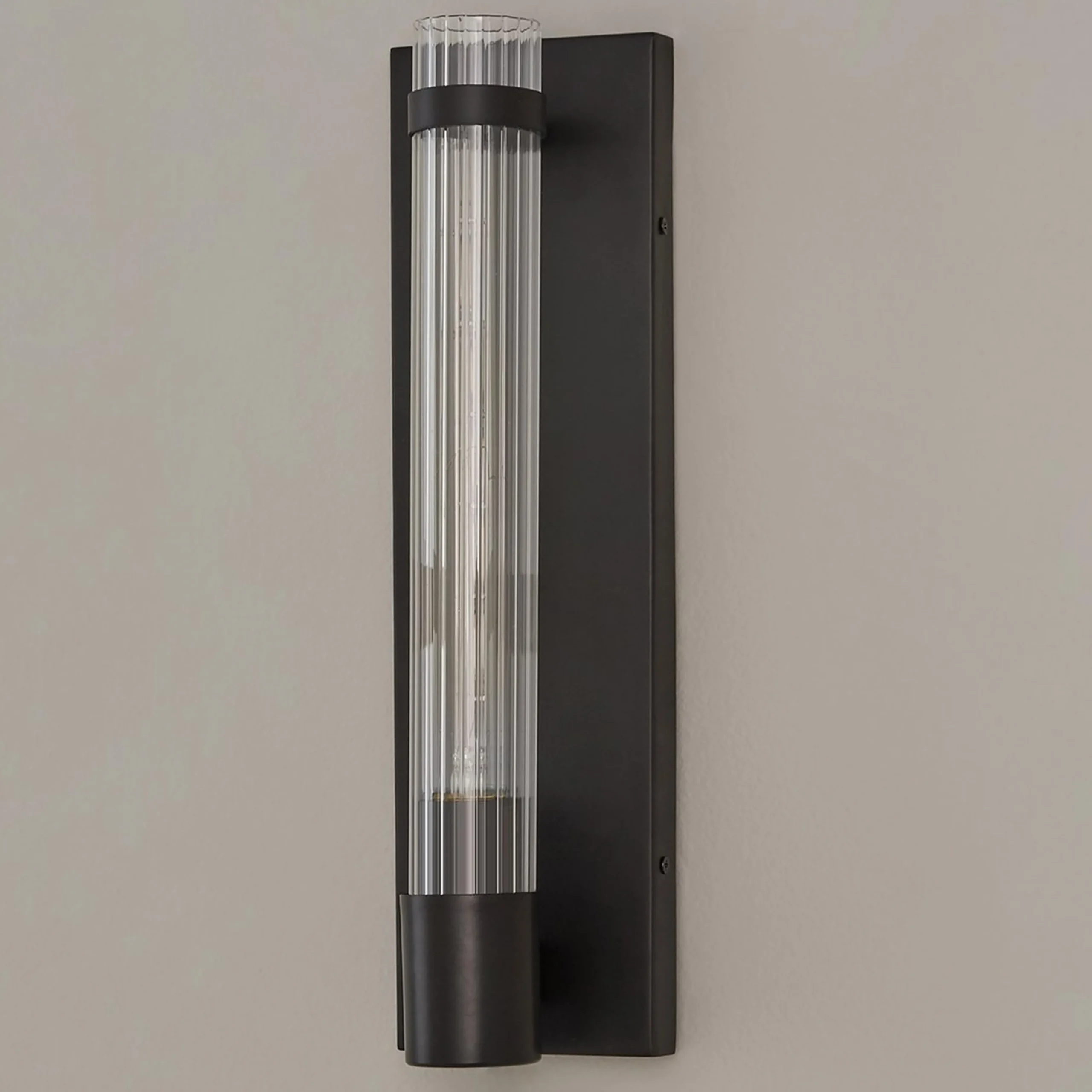 Fluted Cylinder Glass Sconce