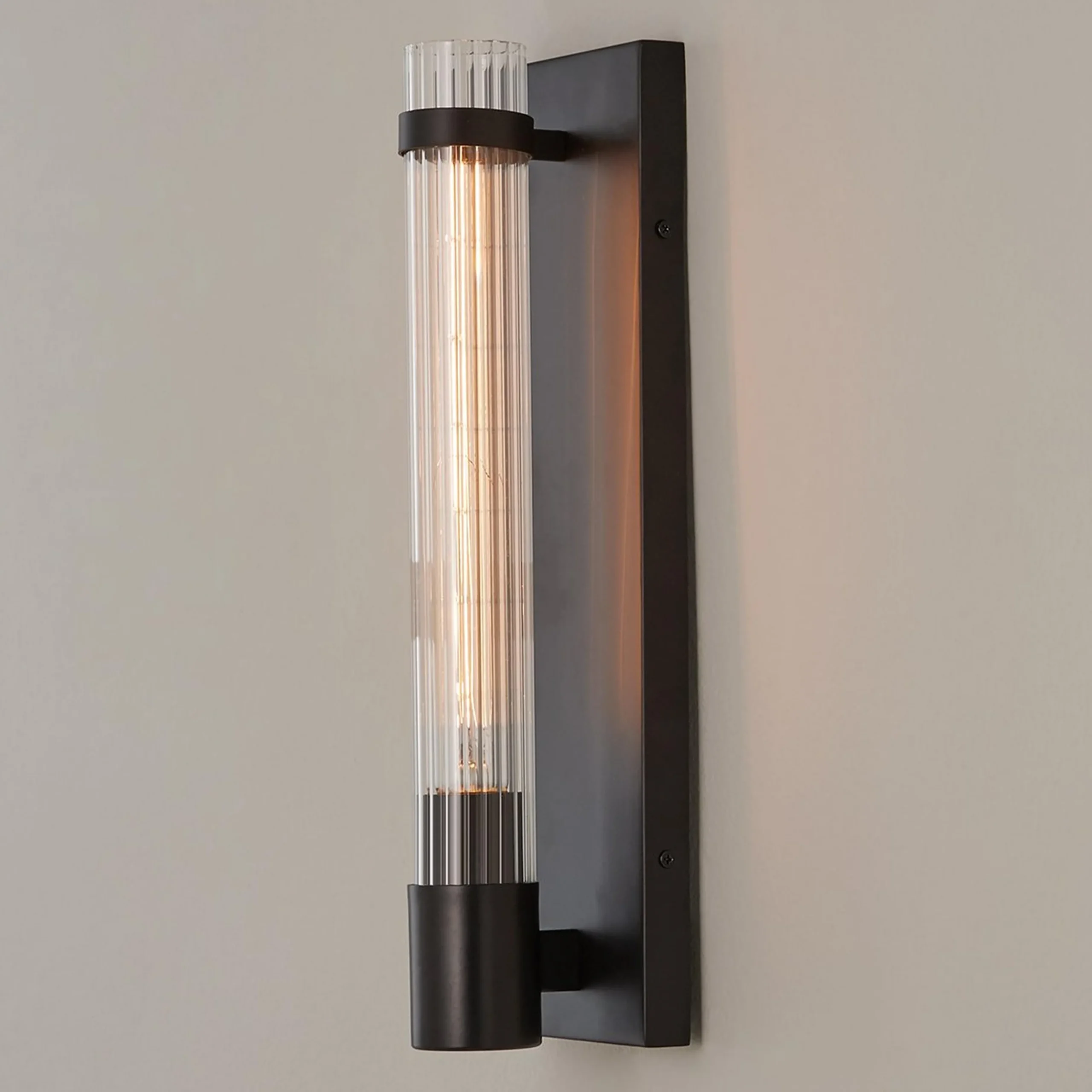 Fluted Cylinder Glass Sconce