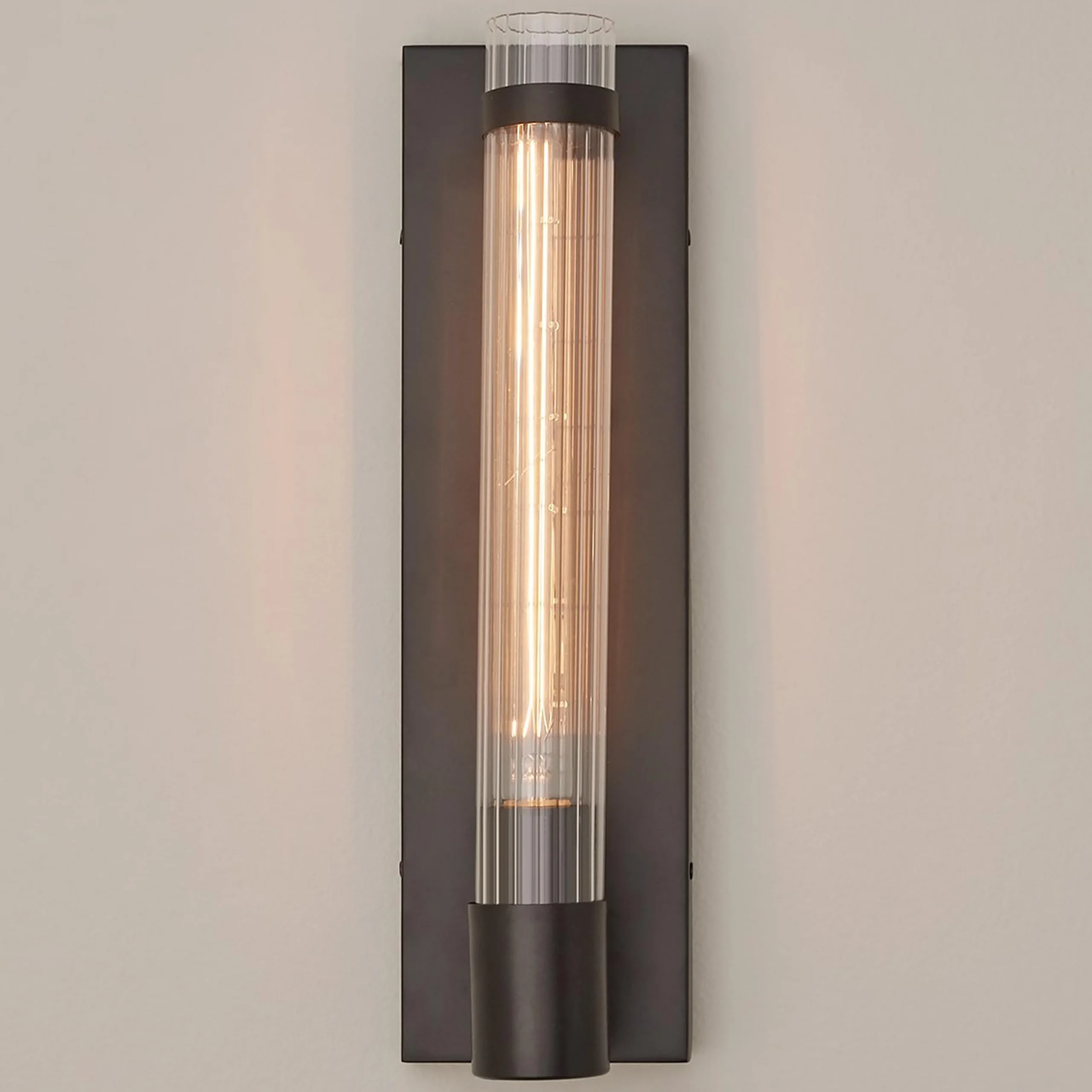 Fluted Cylinder Glass Sconce