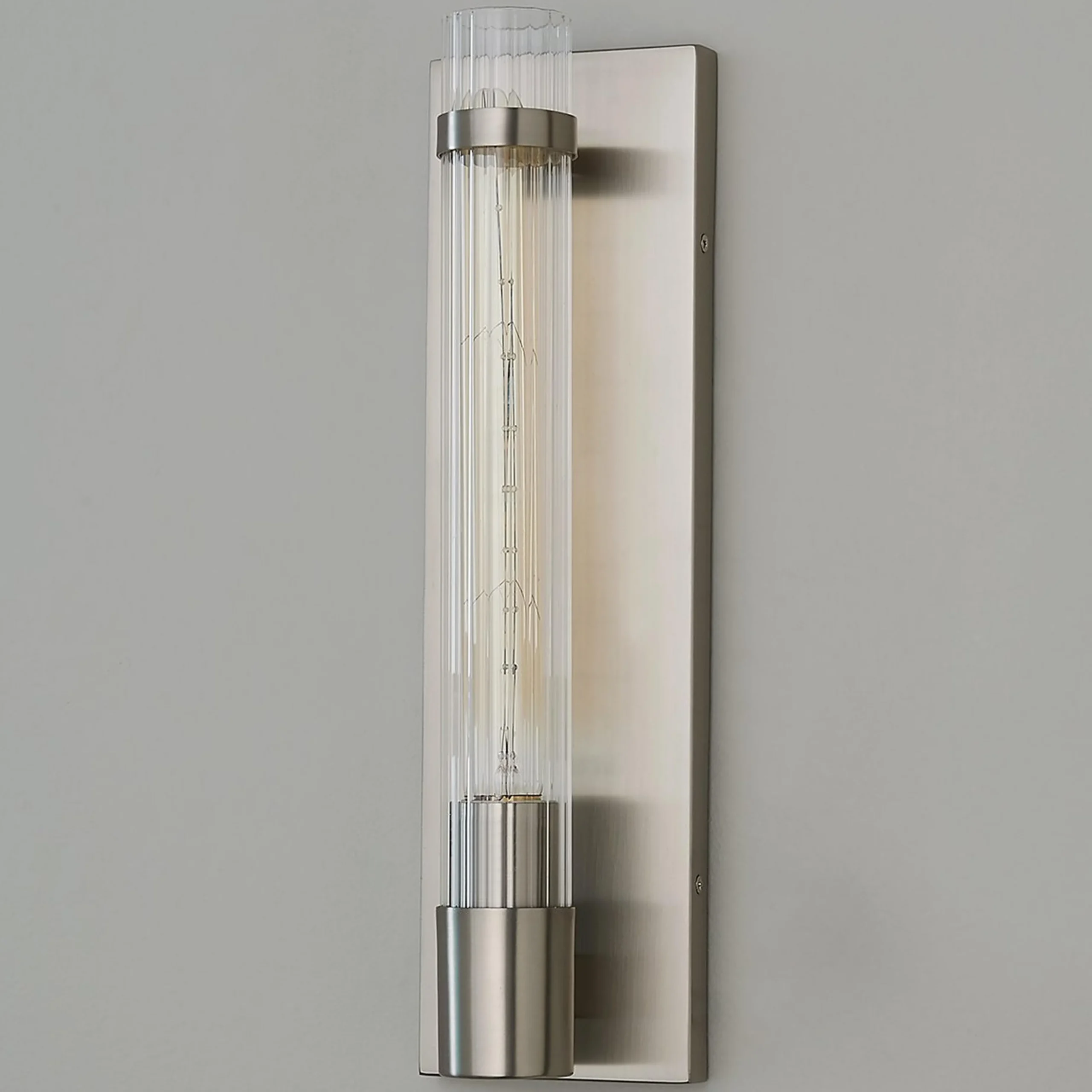 Fluted Cylinder Glass Sconce
