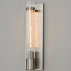Fluted Cylinder Glass Sconce