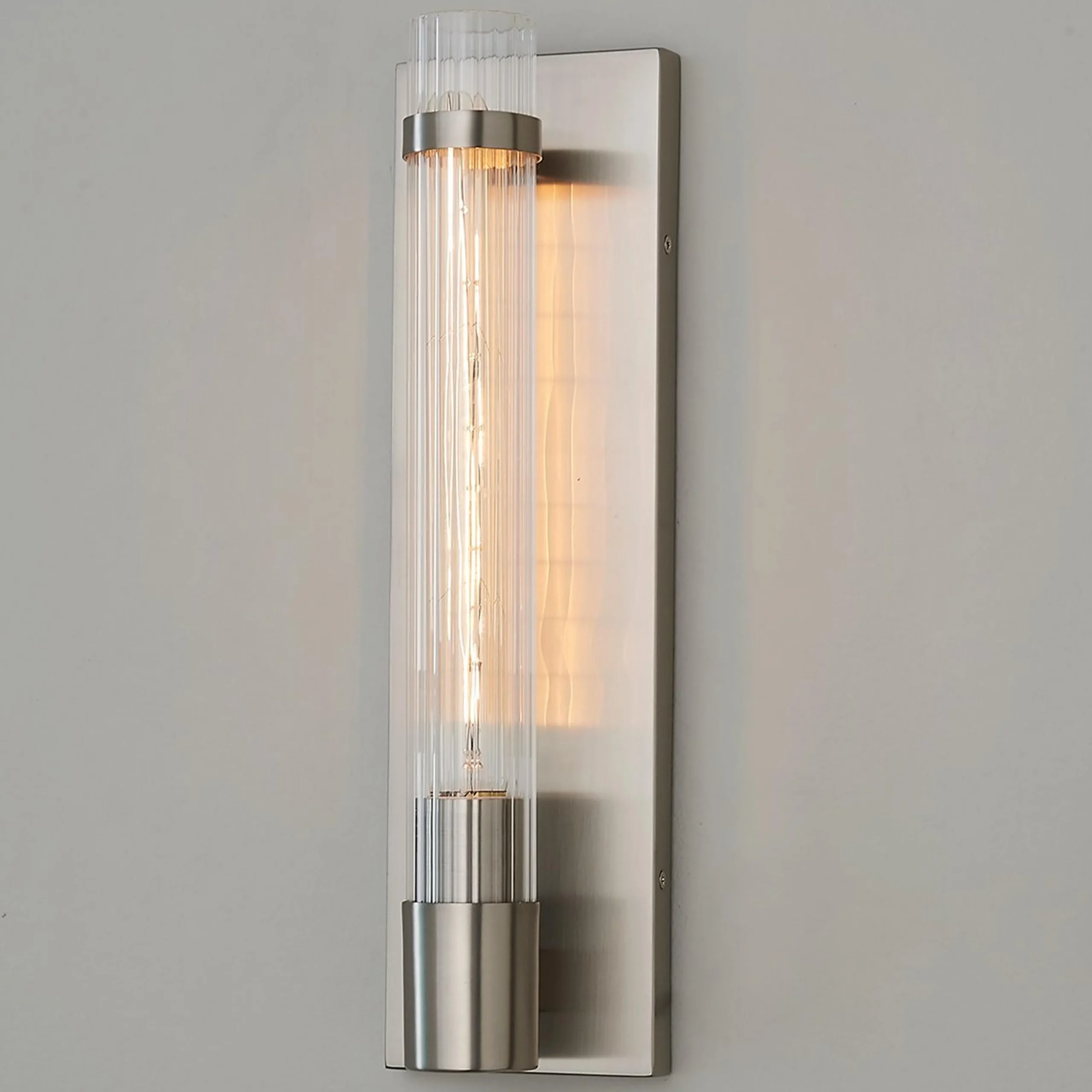 Fluted Cylinder Glass Sconce