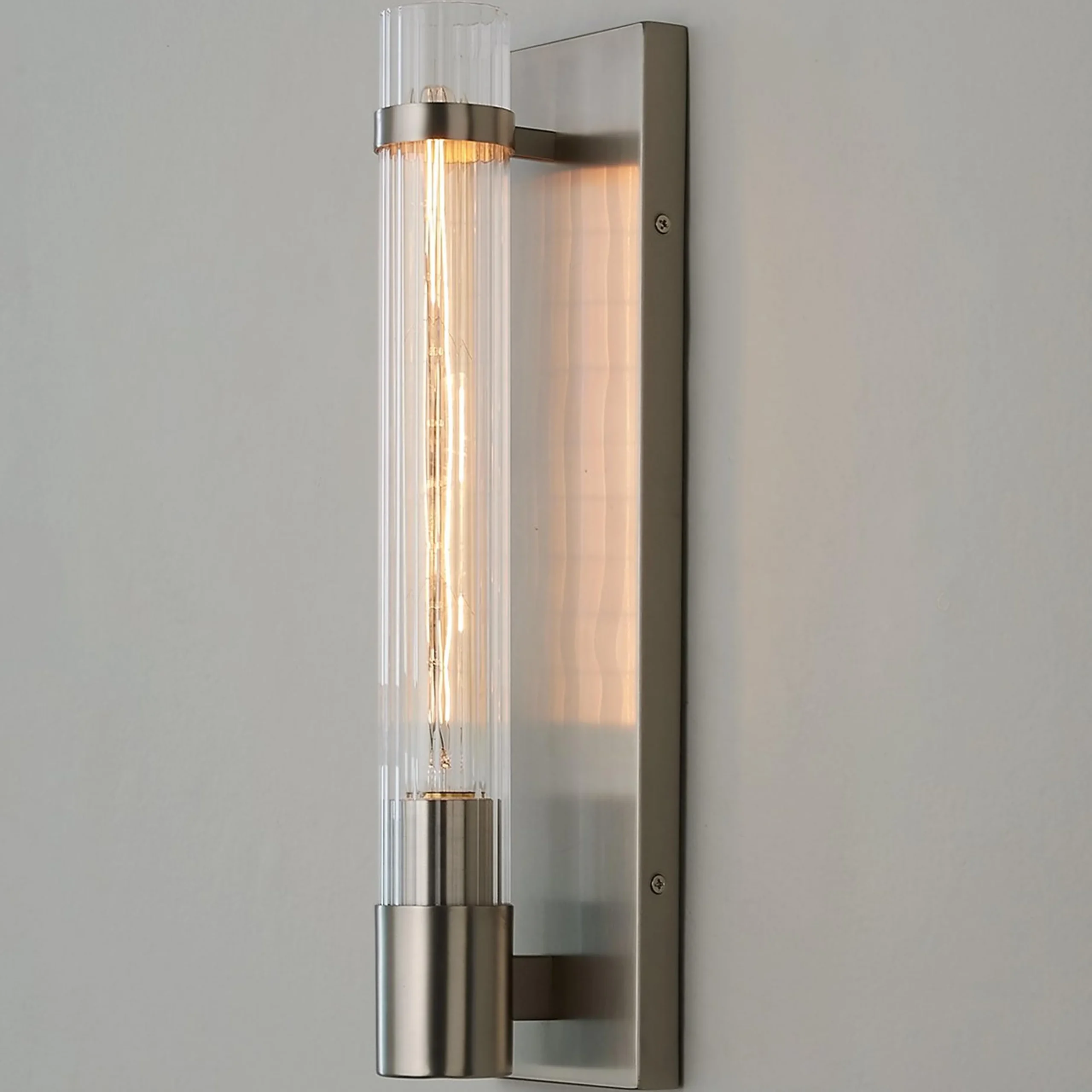 Fluted Cylinder Glass Sconce
