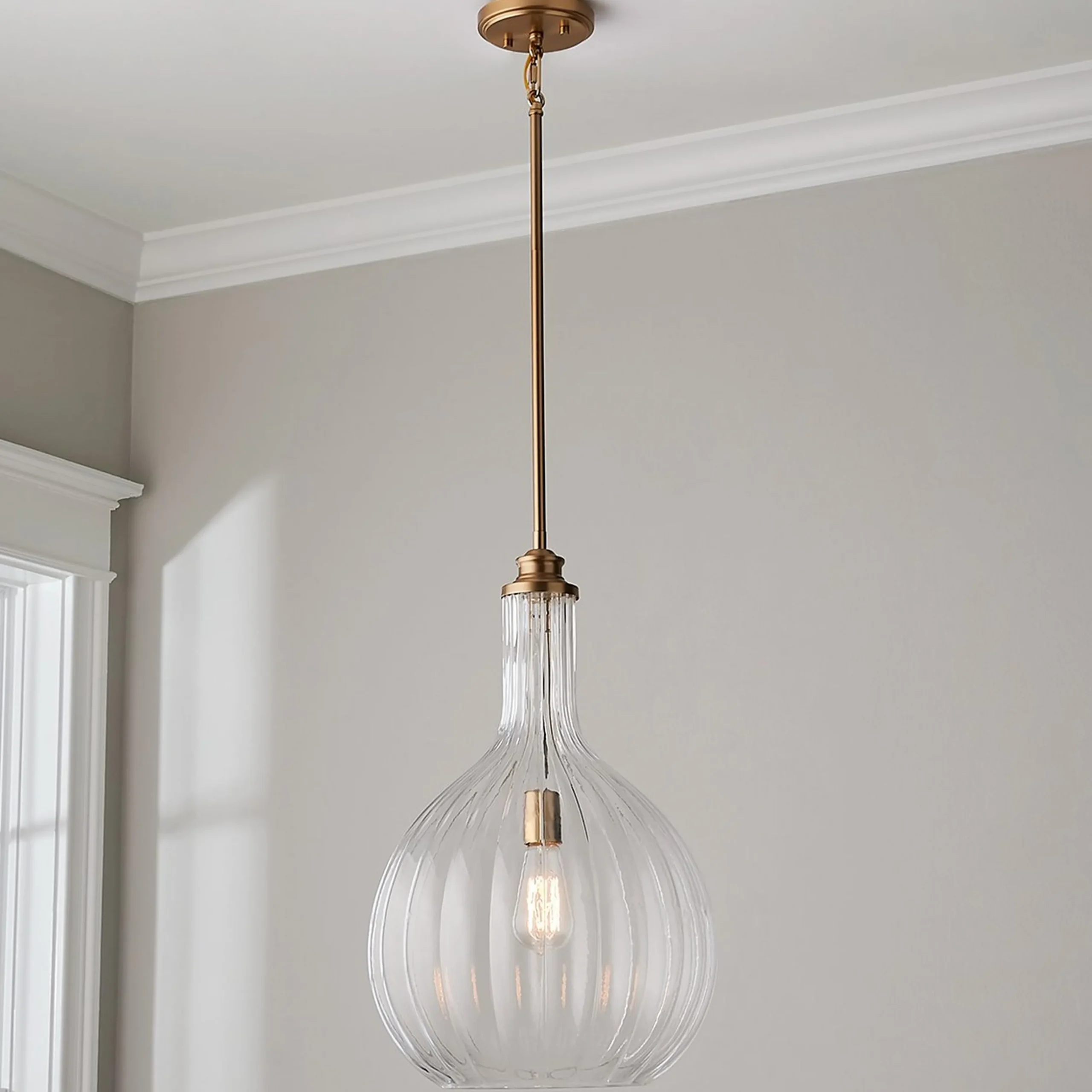 Fluted Globe Pendant