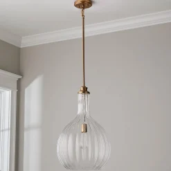 Fluted Globe Pendant