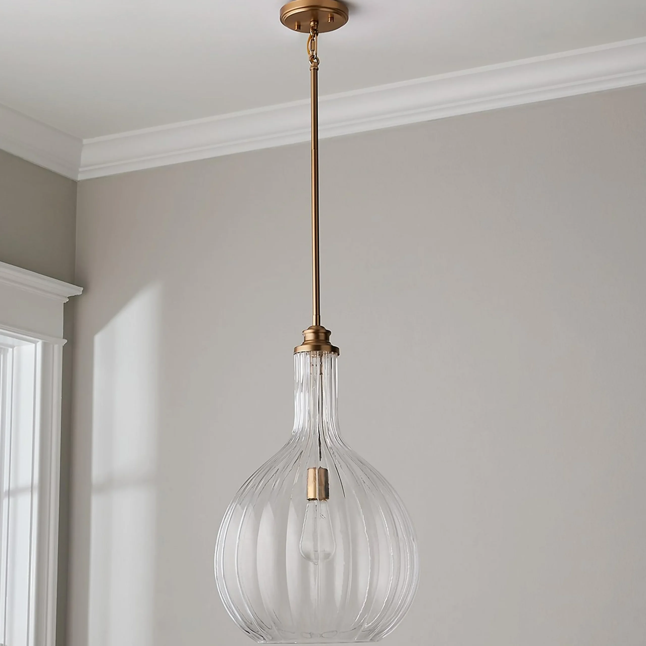Fluted Globe Pendant