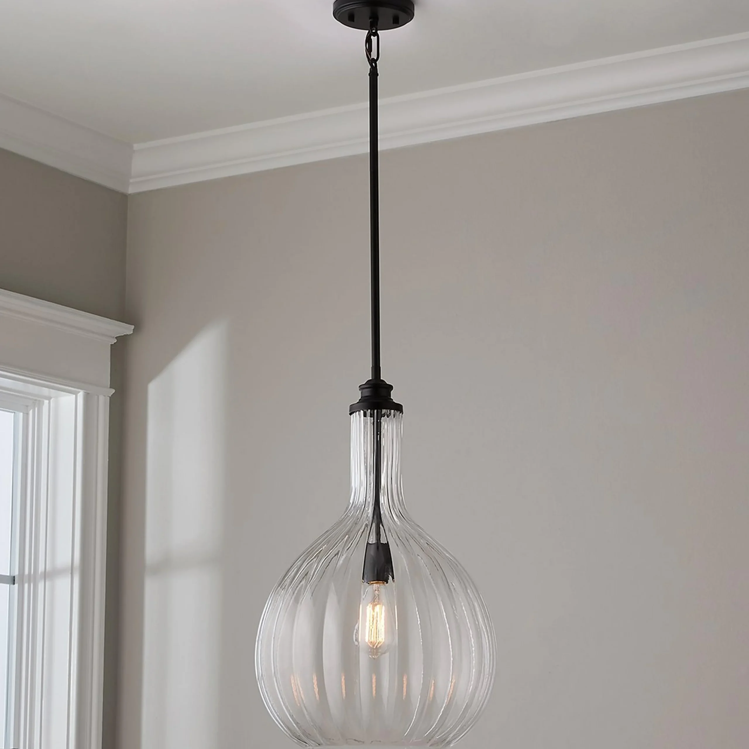 Fluted Globe Pendant