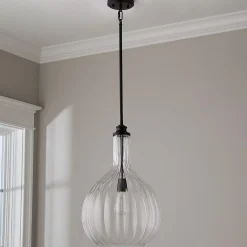 Fluted Globe Pendant