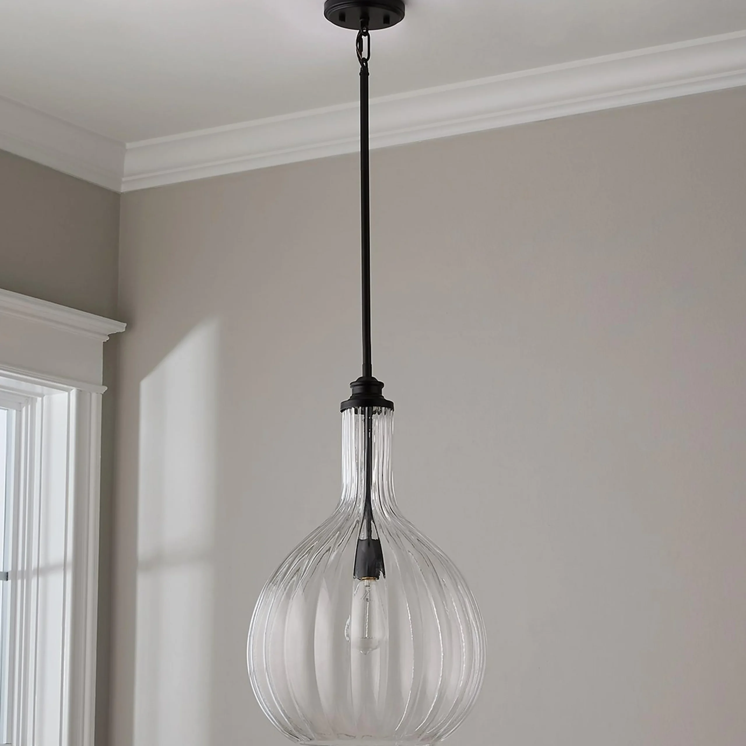 Fluted Globe Pendant